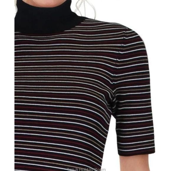 Anne Klein Striped Half Sleeve Sweater Top XS - Picture 5 of 12